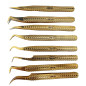 Tweezers HM, for beginners, Non-Slip, Heavy metal, Gold design Tweezers HM, for beginners, Non-Slip, Heavy metal, Gold design