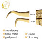 Tweezers HM, for beginners, Non-Slip, Heavy metal, Gold design Tweezers HM, for beginners, Non-Slip, Heavy metal, Gold design