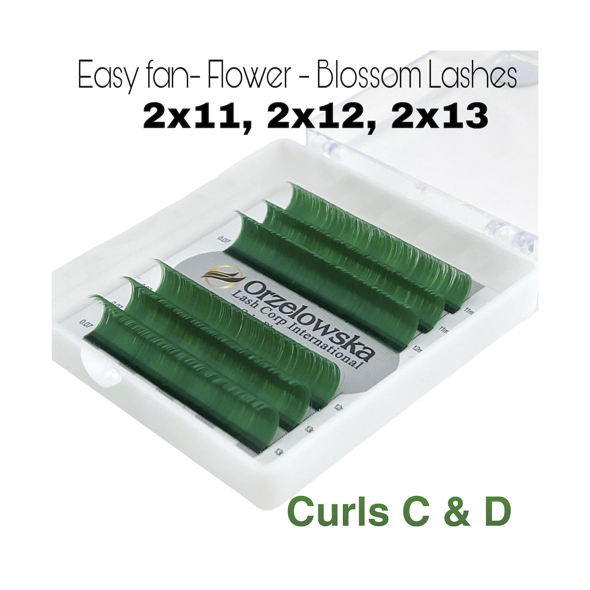0.07 Easy Fan lashes, Volum, Blossom flower - Green