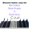 Ombre - Blue & Purple 11-13, Blossom easy fan, various curls