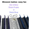 Ombre - Blue & Purple 11-13, Blossom easy fan, various curls