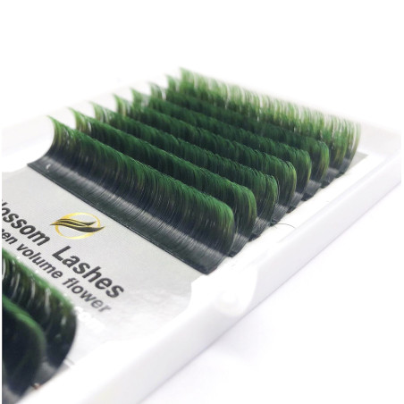 Extension ciglia Ombre Blossom, nero-verde, 0.07, per volume
