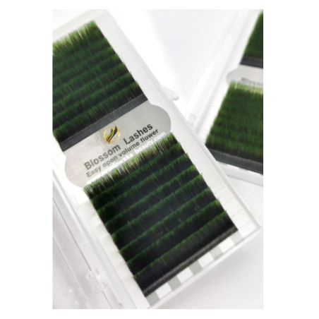 Extension ciglia Ombre Blossom, nero-verde, 0.07, per volume