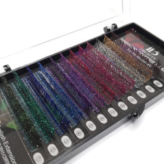 Gene cu sclipici mix culori iBeauty, Premium Glitter, 0.15mm
