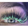 CC 0.07 Mix 7-14 mm, Neon Verde, Extension ciglia finte colorate, 8 linee, Orzelowska