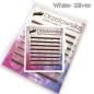 CC 0.07 Color Lashes, White-Silver, eyelash extensions, tray with 8 lines, Orzelowska CC 0.07 Color Lashes, White-Silver, eyelash extensions, tray with 8 lines, Orzelowska
