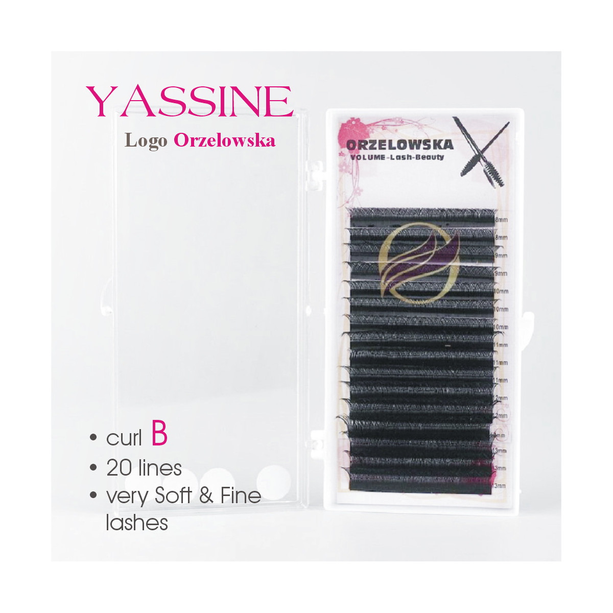 Curl B 0.03 - Eyelash extension 1:1 Orzelowska (Yassine) 20 lines Curl B 0.03 - Eyelash extension 1:1 Orzelowska (Yassine) 20 lines