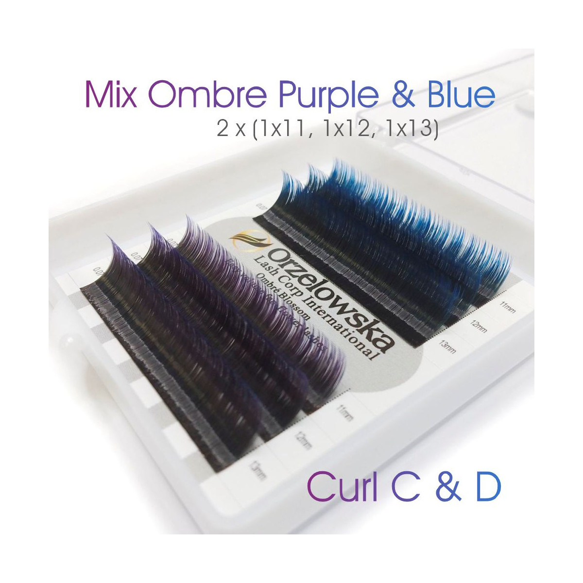 Ombre - Blue & Purple 11-13, Blossom easy fan, various curls Ombre - Blue & Purple 11-13, Blossom easy fan, various curls