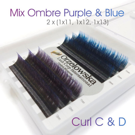 0.07 Ciglia Easy Fan, mix 11-13, Volume, Blossom Ombre - Blu e Viola