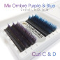 Ombre - Blue & Purple 11-13, Blossom easy fan, various curls Ombre - Blue & Purple 11-13, Blossom easy fan, various curls