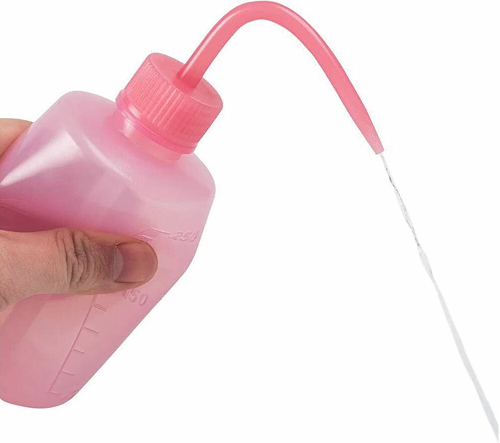 Contenitore per siero con beccuccio flessibile, bottiglia rosa