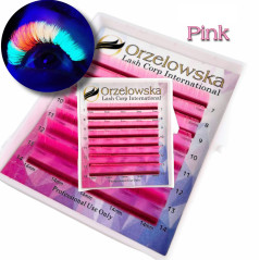 CC 0.07 Mix 7-14 mm Color Lashes, Electric Pink, eyelash extensions, tray with 8 lines , Orzelowska