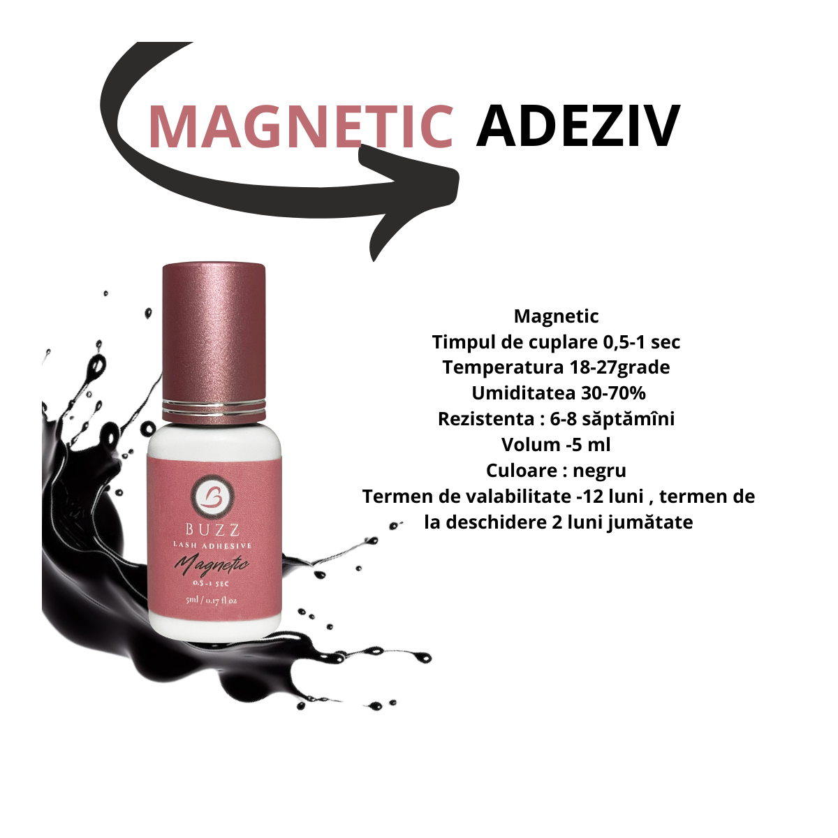 BUZZ Magnetic, Adeziv Extensiii gene 0.5-1 sec -5 ml