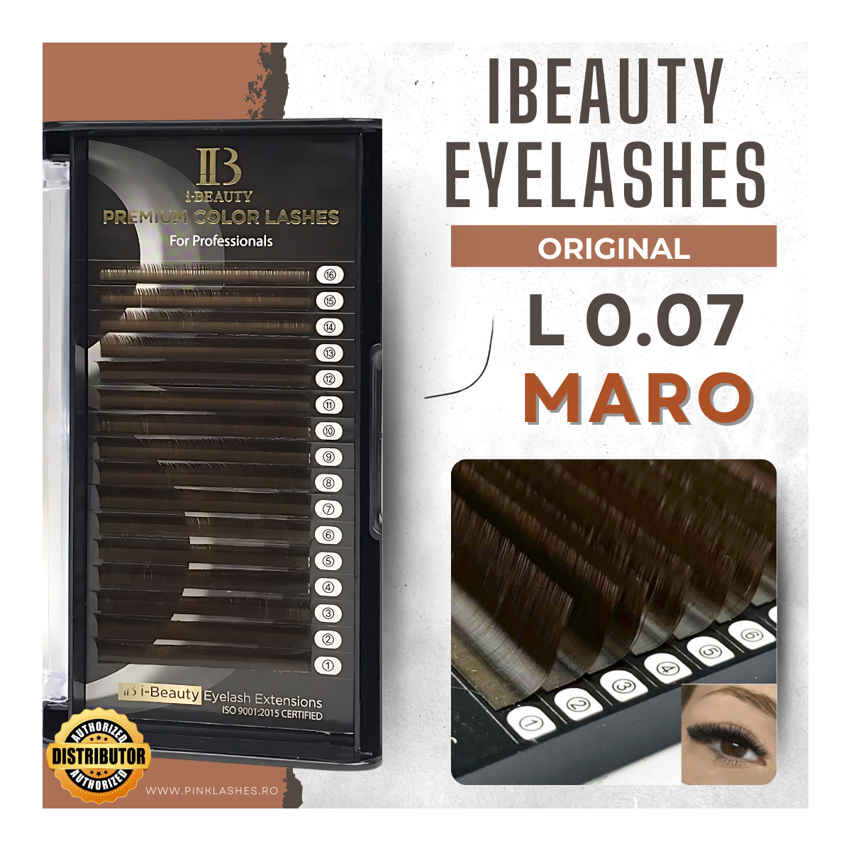 Estensione delle ciglia di colore marrone scuro Ibeauty