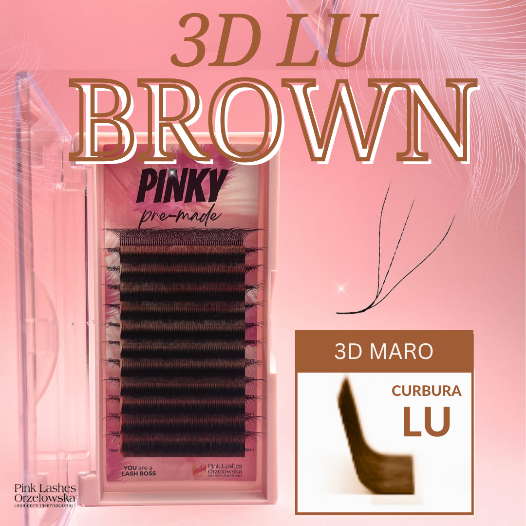 3D LU 0.07 BROWN ,,W,, Lash Extensions