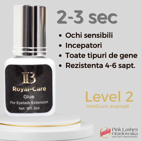 Adesivo Royal Care Sensitive, 5ml, asciugatura 2-3 sec, iBeauty, resistenza 4-6 settimane, colla per occhi sensibili