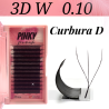 3D W 0.10 - CURBURA D premade eyelash extension, Pinky Brand