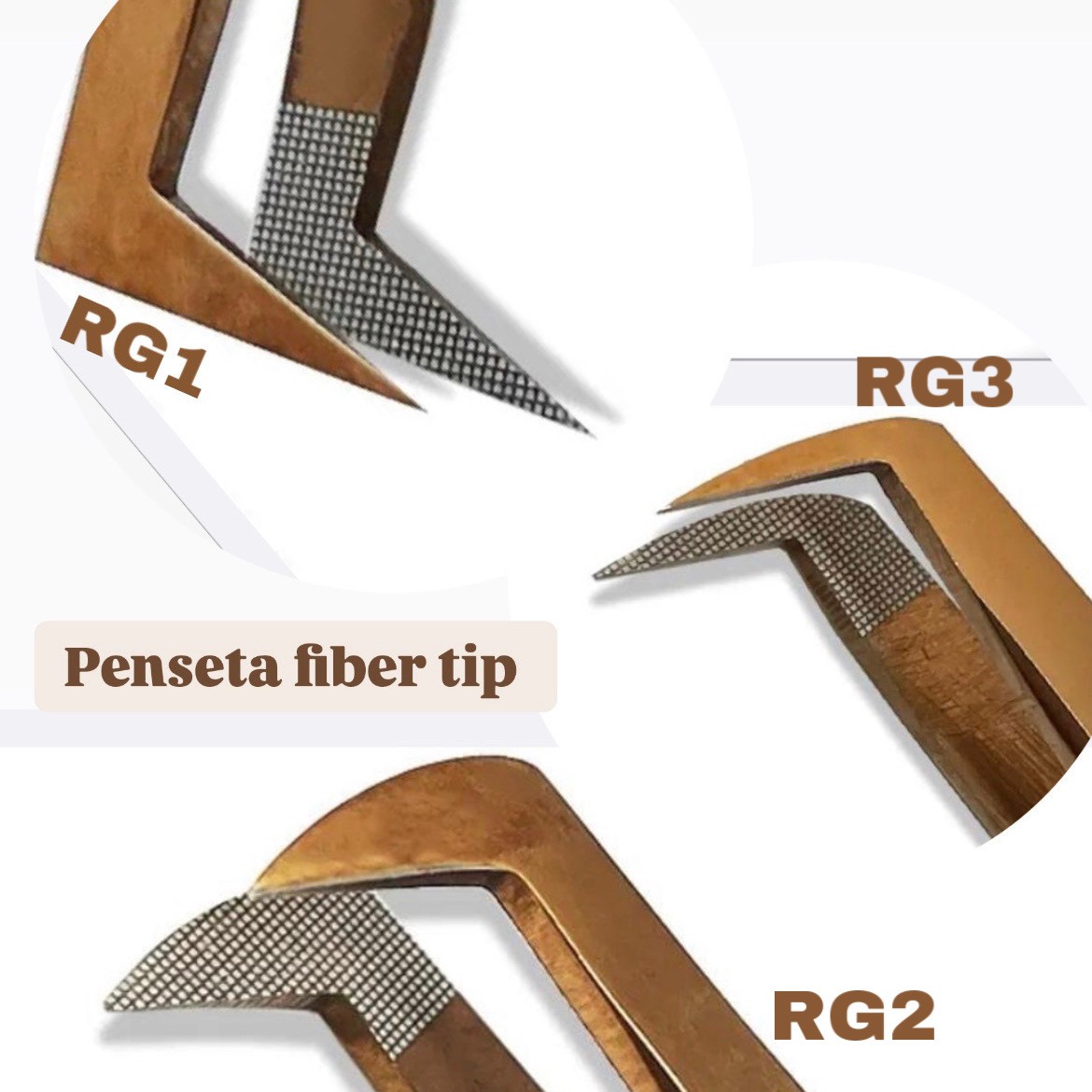 Pensete FiberTip Rose Gold, pentru extensii gene gata facute sau volum in mana, pentru incepatori