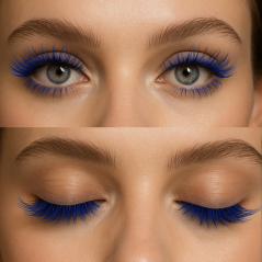 Blue easy volum BLOSSOM FAN FLOWER LASHES, false eyelash extenssion 0.07
