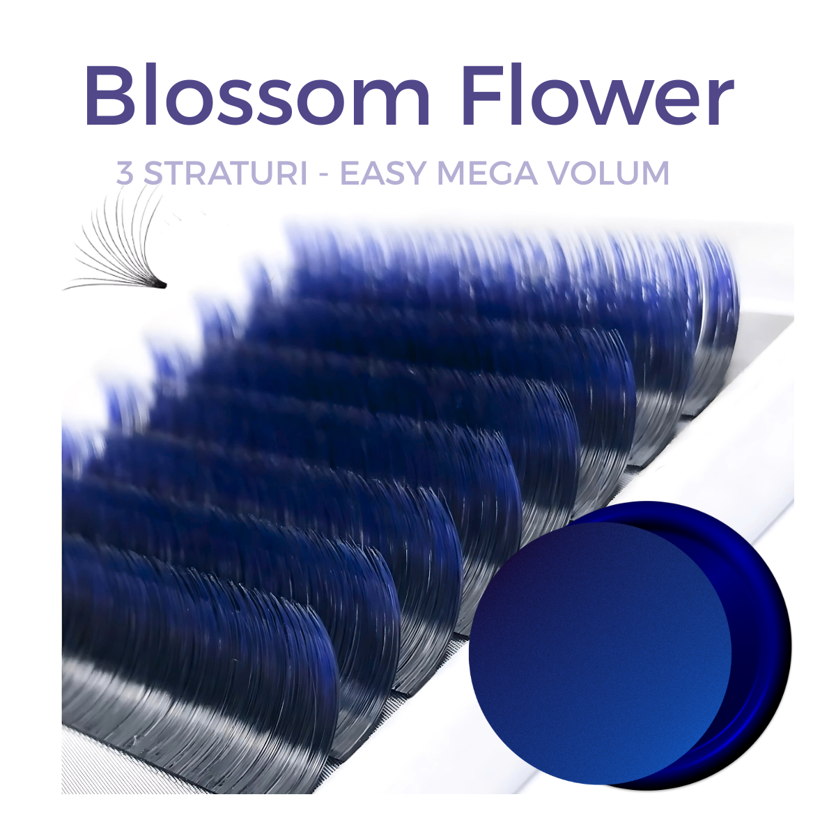 Ombre Blue, Blossom easy fan, various curls