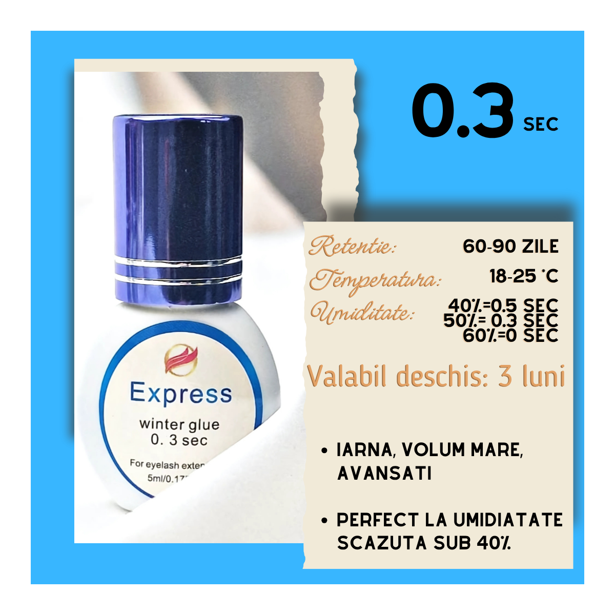 Express Winter Glue, dry time 0.3 sec. 5ml