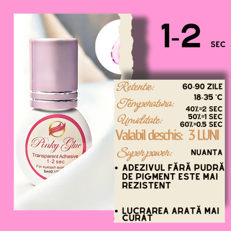 Pinky Glue, colla transparente, 1-2 sec. 5 ml